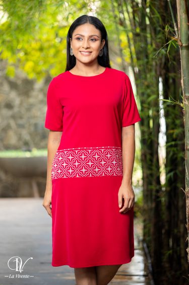 Silver Geometric Printed Round Neck Short Dress