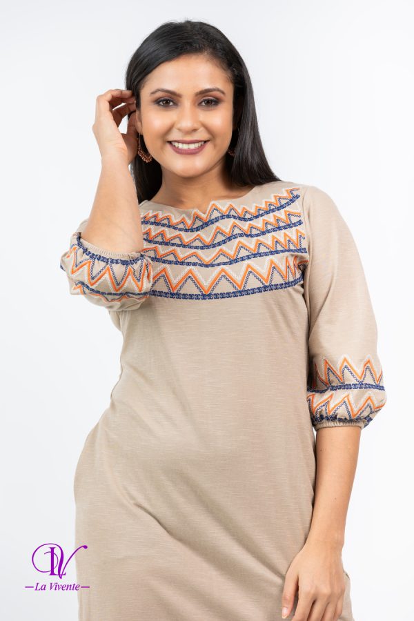 Embroidery Knit Dress