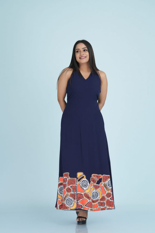 Abstract Printed Sleeveless Maxi Dress - Image 3