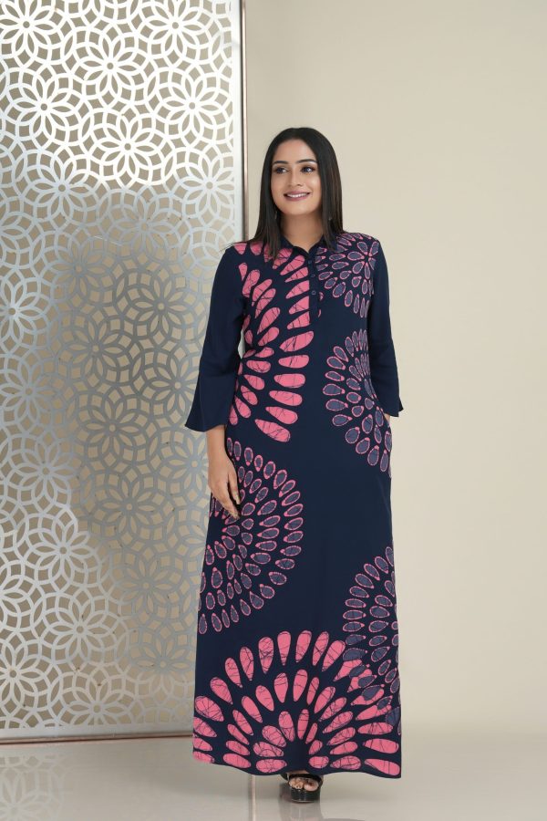 Geometric floral printed batik maxi dress - Image 3