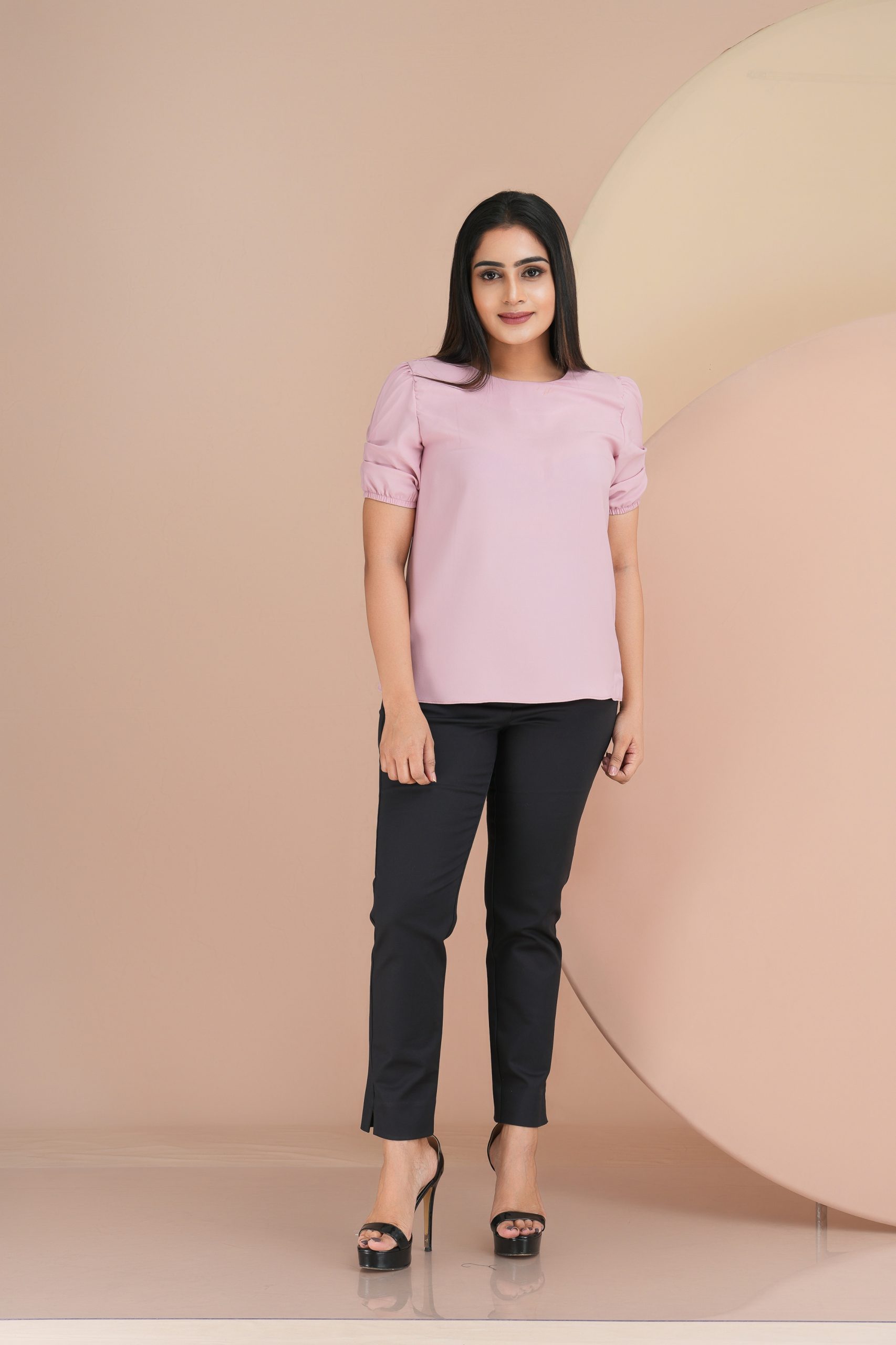 Short Sleeved Jewel Neck Top - Image 4