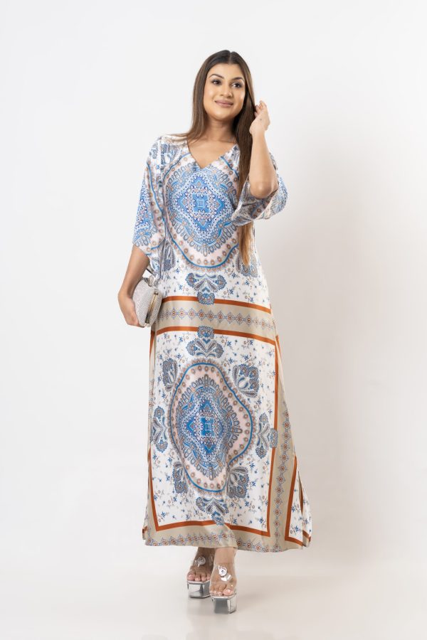 Baroque Patterned A-line Maxi Dress - Image 8
