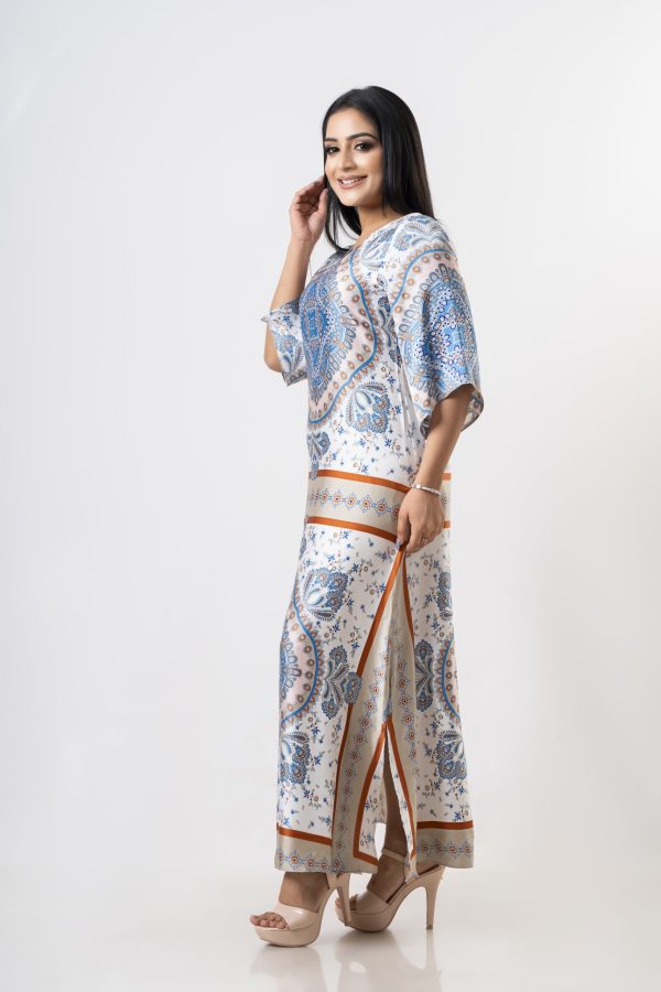 Baroque Patterned A-line Maxi Dress - Image 3