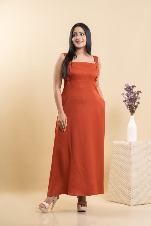 Adjustable Straps Detail Maxi Dress