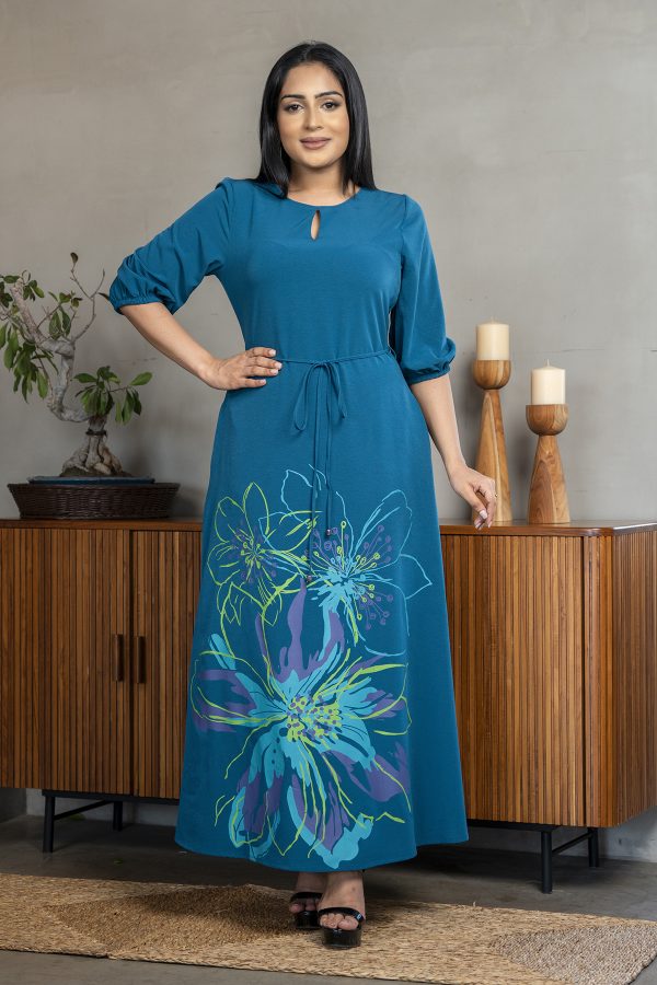 Floral printed corded maxi dress - Image 2