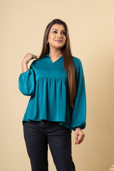 Shirt Collared Peplum Top