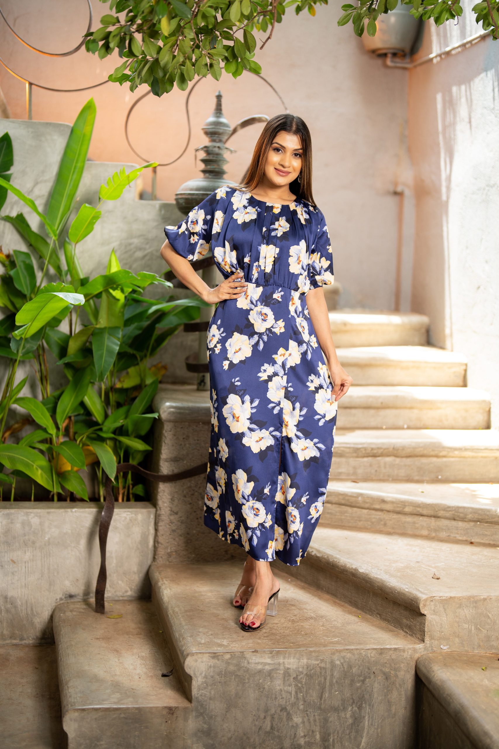 Floral Patterned Maxi Dress - La Vivente