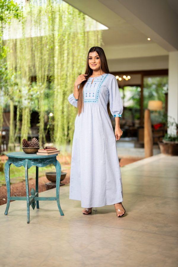 Geometric Embroidered Maxi Dress