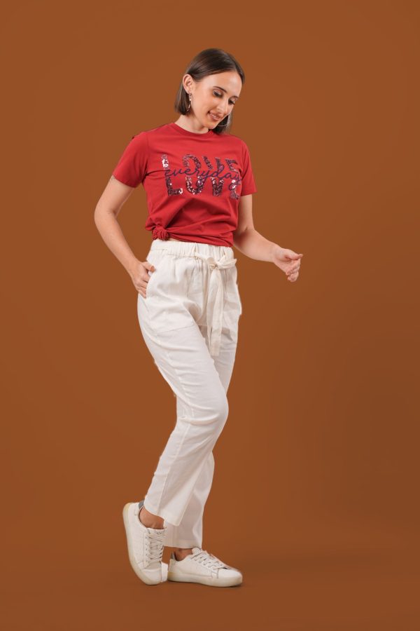 Waistband Tie-Up Pencil Cut Pant - Image 3
