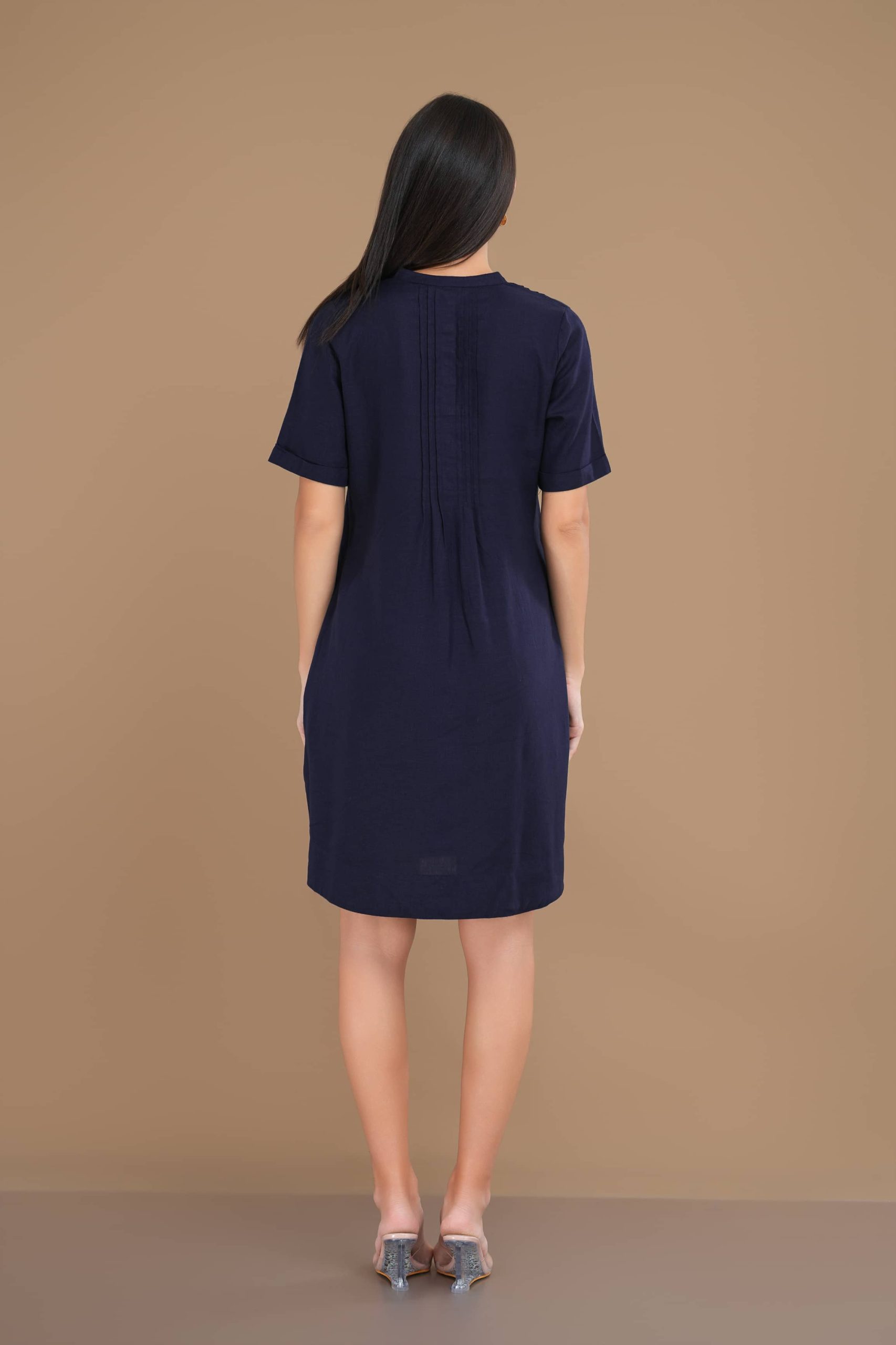 Pintuck Detail Short Dress - Image 3