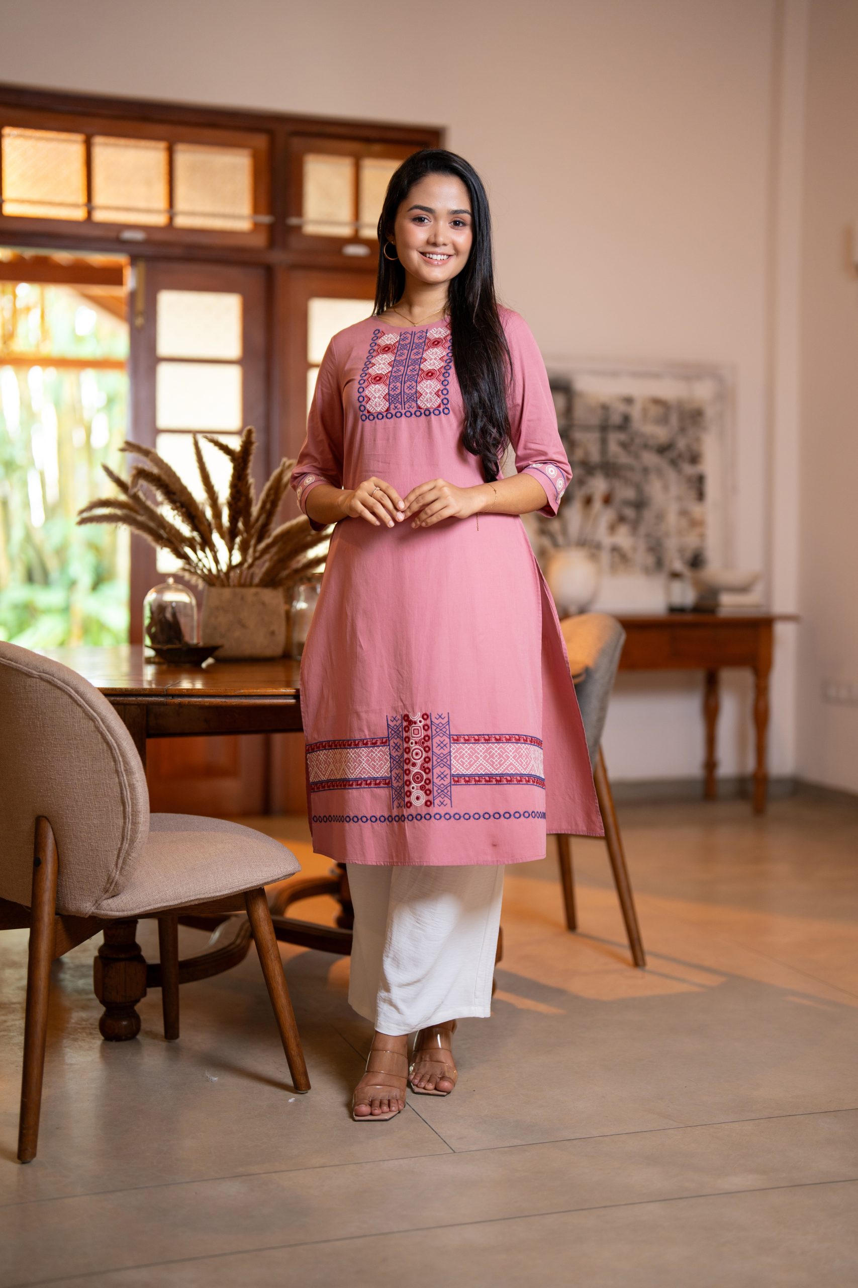 Geometric Embroidery Detailed Kurta Top - Image 5