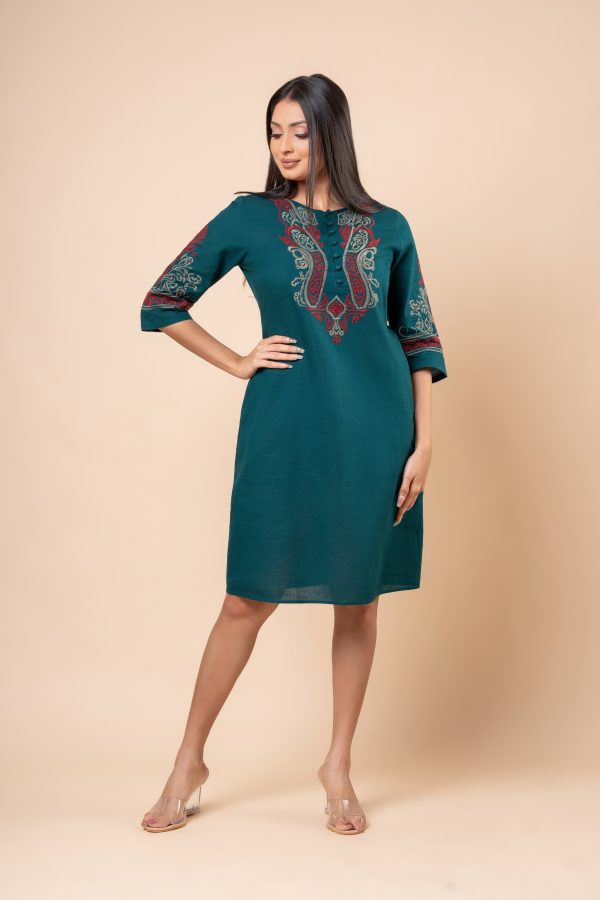 Embroidery Detail Short Dress - Image 4