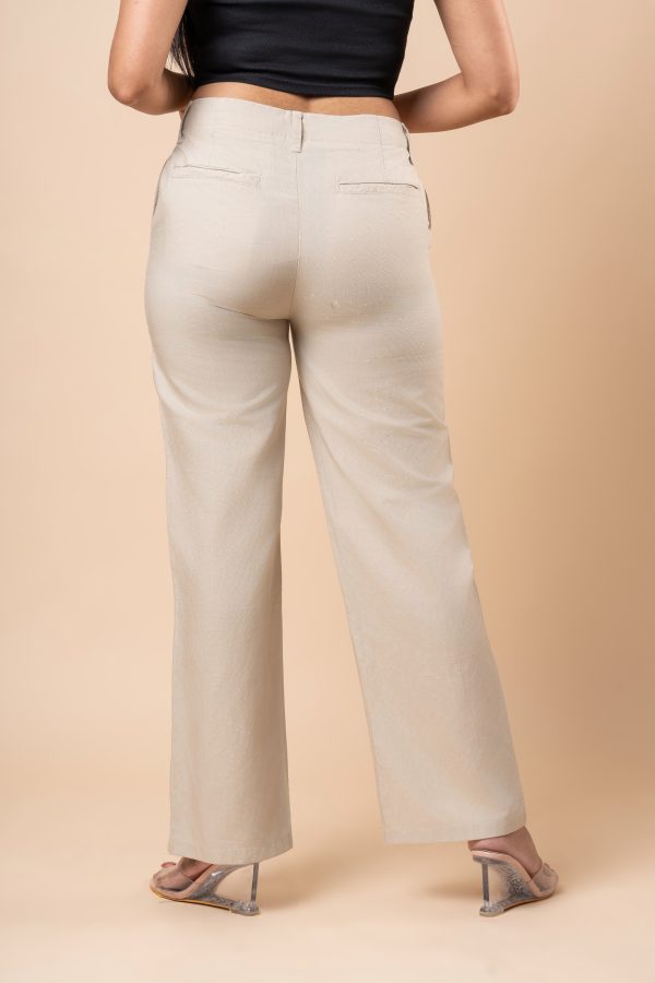 Front Tie-Up Detailed Linen Pant - Image 6