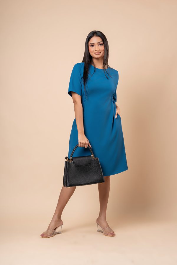 Waist Shirring Detail Short Dress