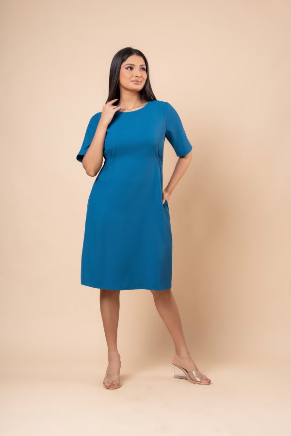 Waist Shirring Detail Short Dress - Image 6
