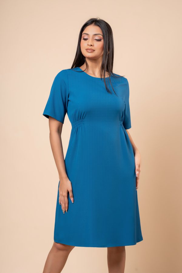 Waist Shirring Detail Short Dress - Image 7