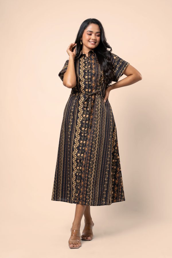 Floral Patterned Button-Down Midi Dress - Image 2