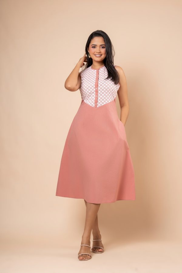 Sleeveless Cutlawn Yoke Sleeveless Short Dress - Image 3