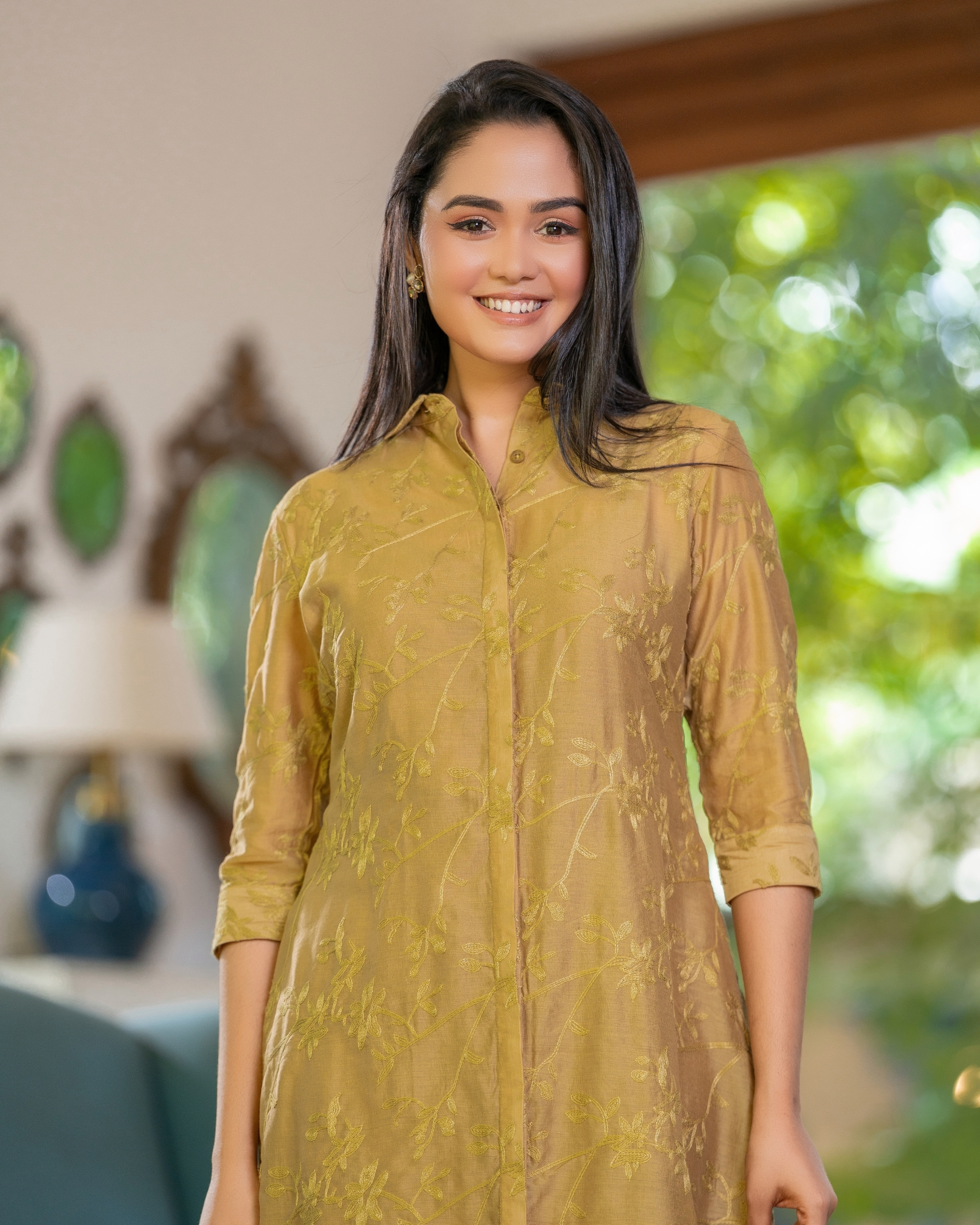 Floral Embroidered Short Shirt Dress - Image 2