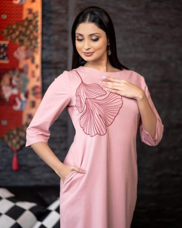 Floral Embroidery Detail Maxi Dress