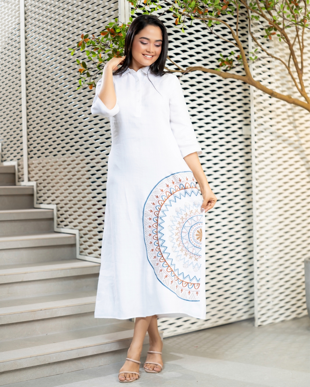 Mandala Embroidered Maxi Dress - Image 5