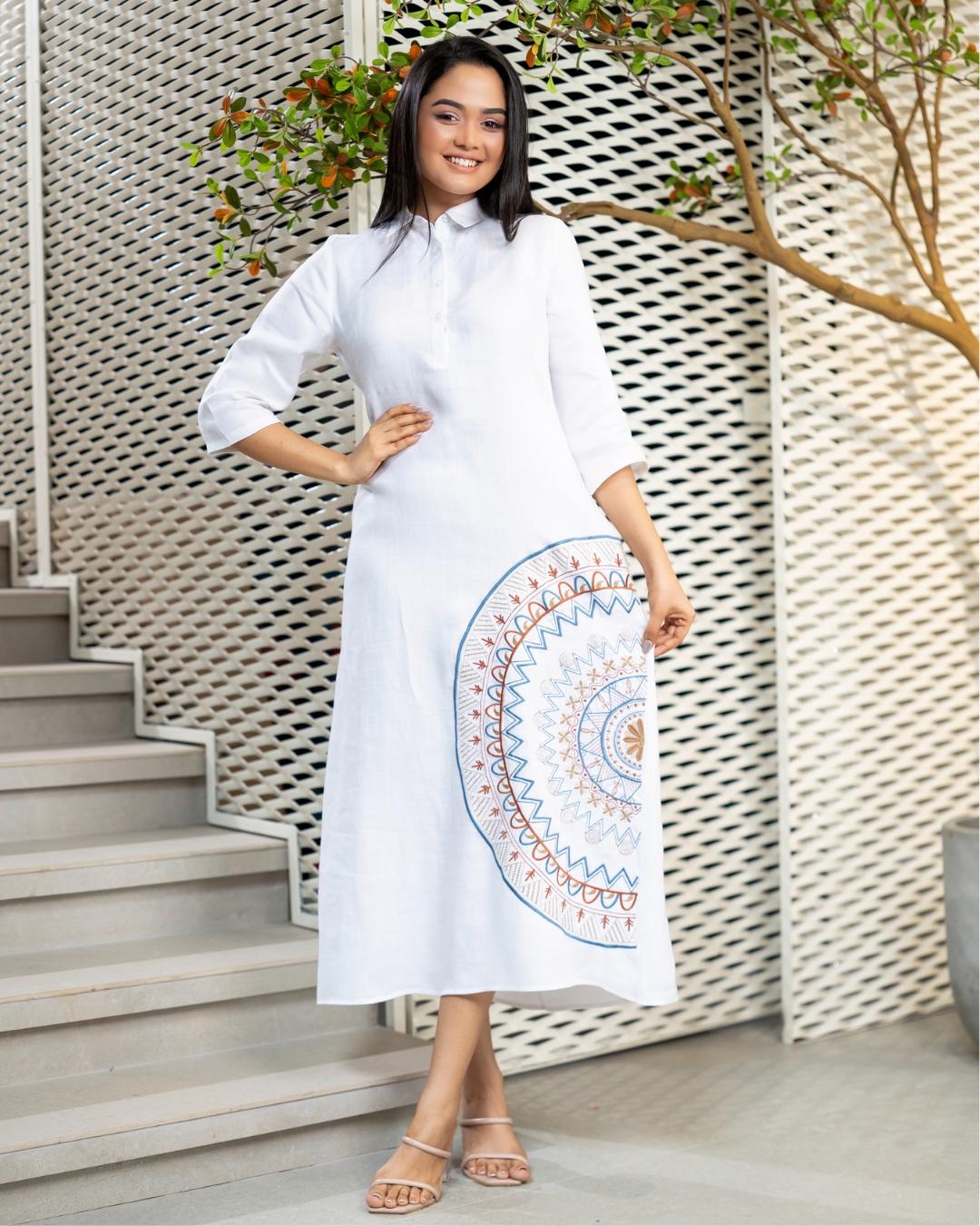 Mandala Embroidered Maxi Dress - Image 4