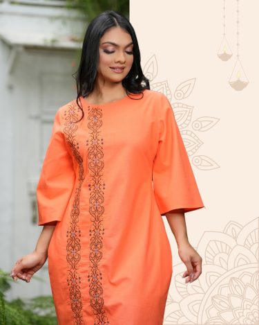 Bell Sleeve Embroidery Short Dress