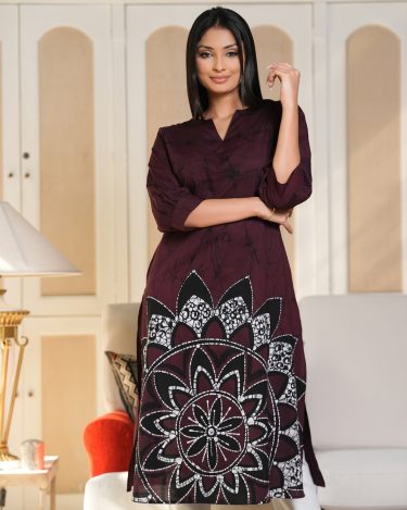 Mandala Patterned Batik Kurta Top