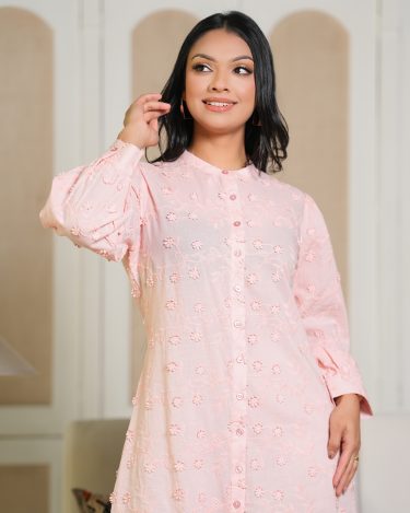 Floral Puff Sleeve Short Shirt Dress