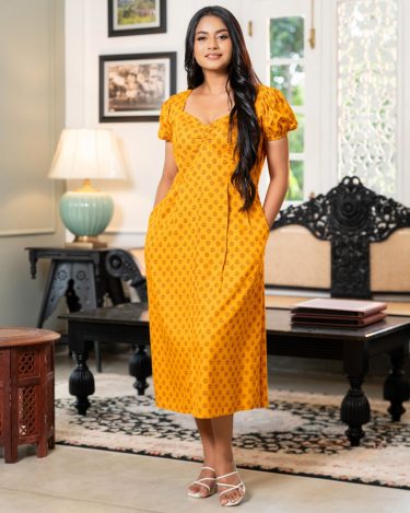 Ruched Bust Detail Midi Dress