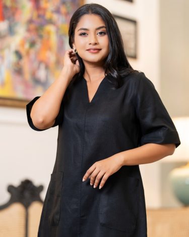 Patch Pocket Detail Relaxed Fit Short Dress