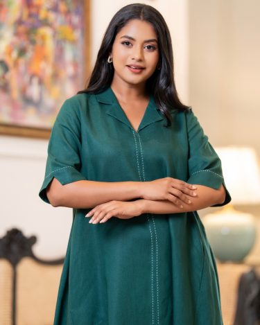 Thread Detail Relaxed Fit Short Dress