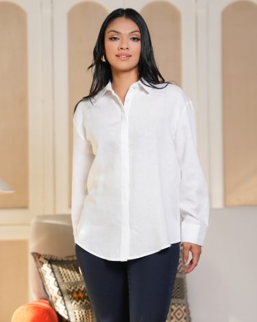 Drop Shoulder Loose-Fitted Shirt Blouse